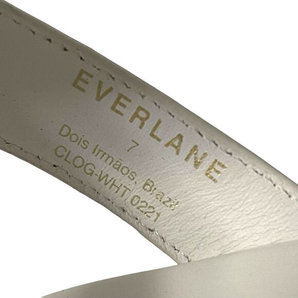 NWT EVERLANE The Clog Sandal White Leather 7 - Picture 8 of 11